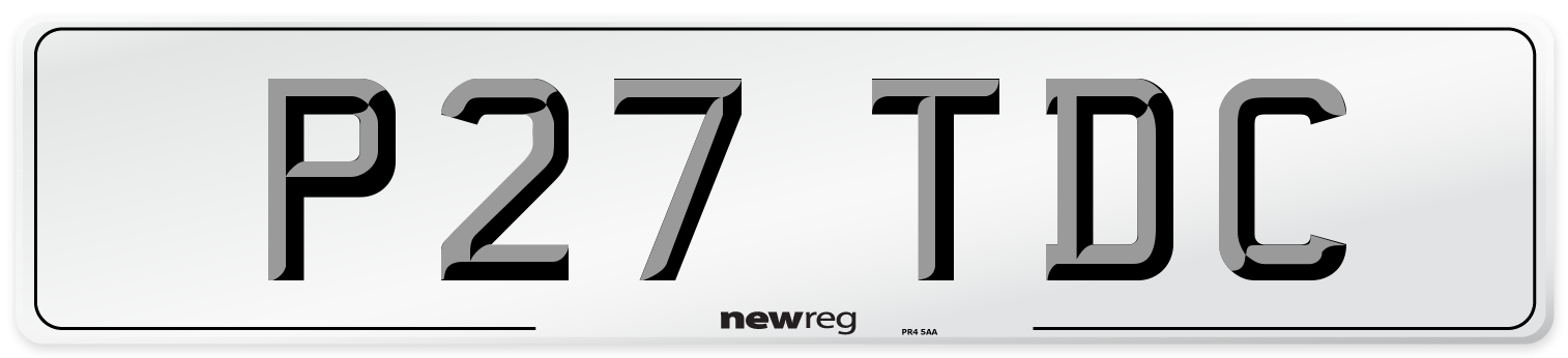 P27 TDC Number Plate from New Reg